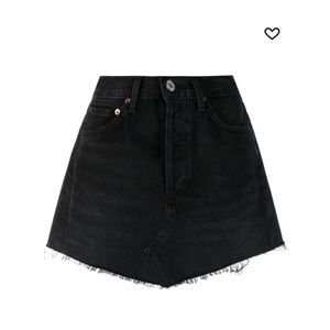 AGOLDE raw-cut hem denim skirt NWT